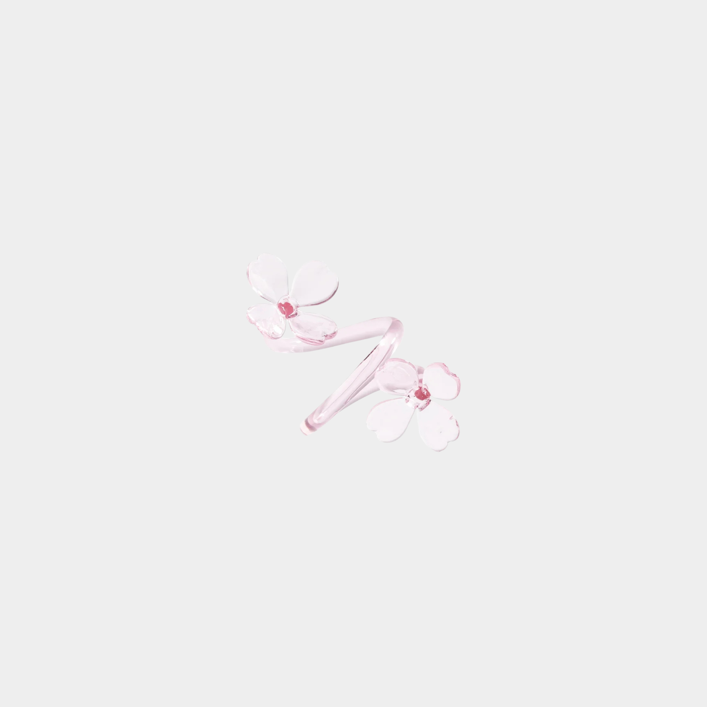 Botanica Set of 4 Glass Flower Napkin Rings in Pink