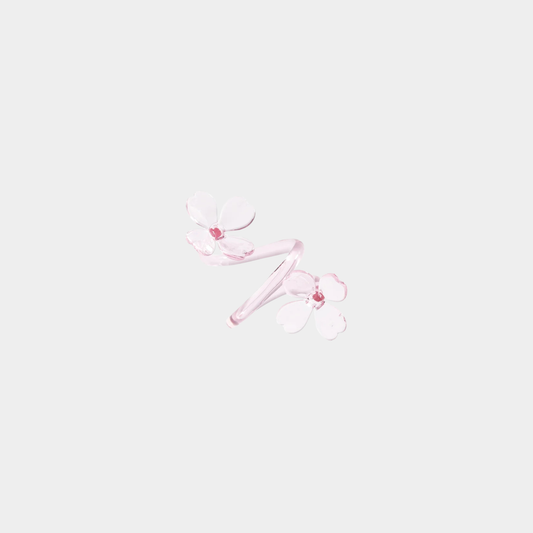 Botanica Set of 4 Glass Flower Napkin Rings in Pink