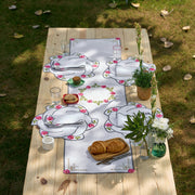 Hand Embroidered Heirloom Petals Table Runner 16.5" '67"