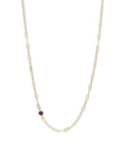 Classique Birthstone Paperclip Necklace