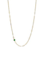 Classique Birthstone Paperclip Necklace