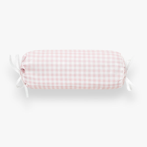 Picnic Gingham Bolster Pillow - Pink