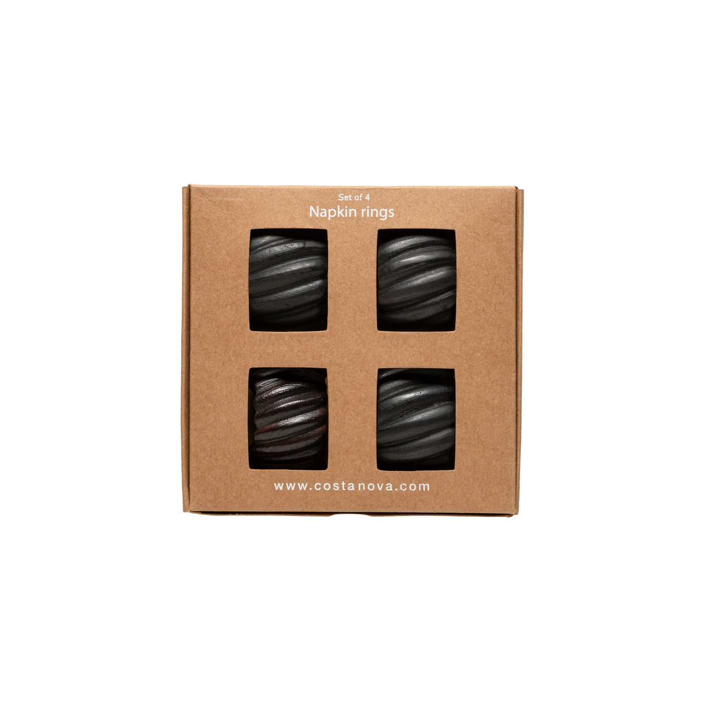 Set 4 Round Wood Napkin Rings Napkin Ring Collection - Wood