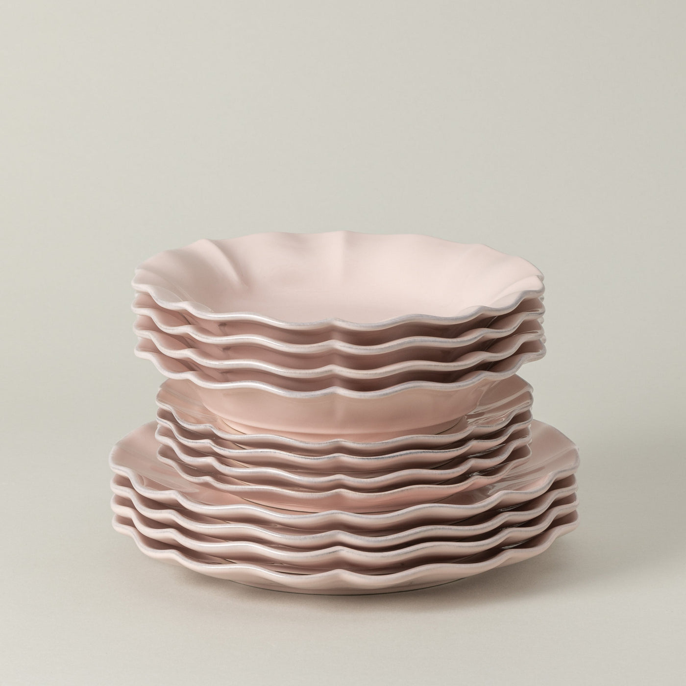 12-Piece Dinnerware Set with Soup/Pasta Plate Rosa