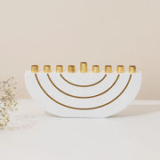 Concrete Menorahs in a Clean Design with Gold Canes - GLAM Series