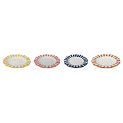 Ceramic stripe Salad Plate, Yellow- 8.25x 8.25 x 1.25 Inches