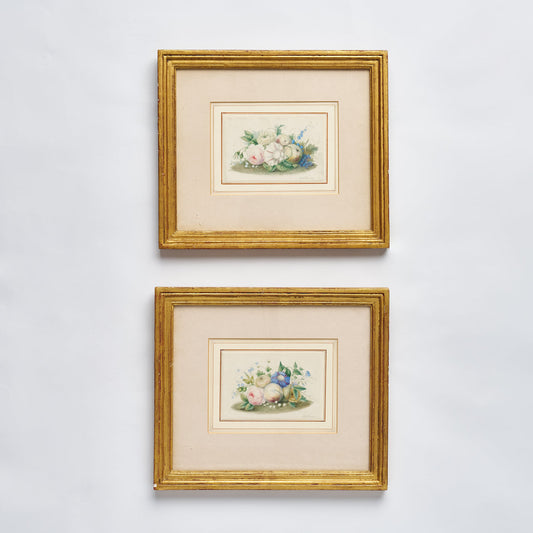 'Summer Flowers' - A Pair of Original Watercolour Paintings