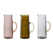 Natural Hammered Water Pitcher | Handcrafted Glass