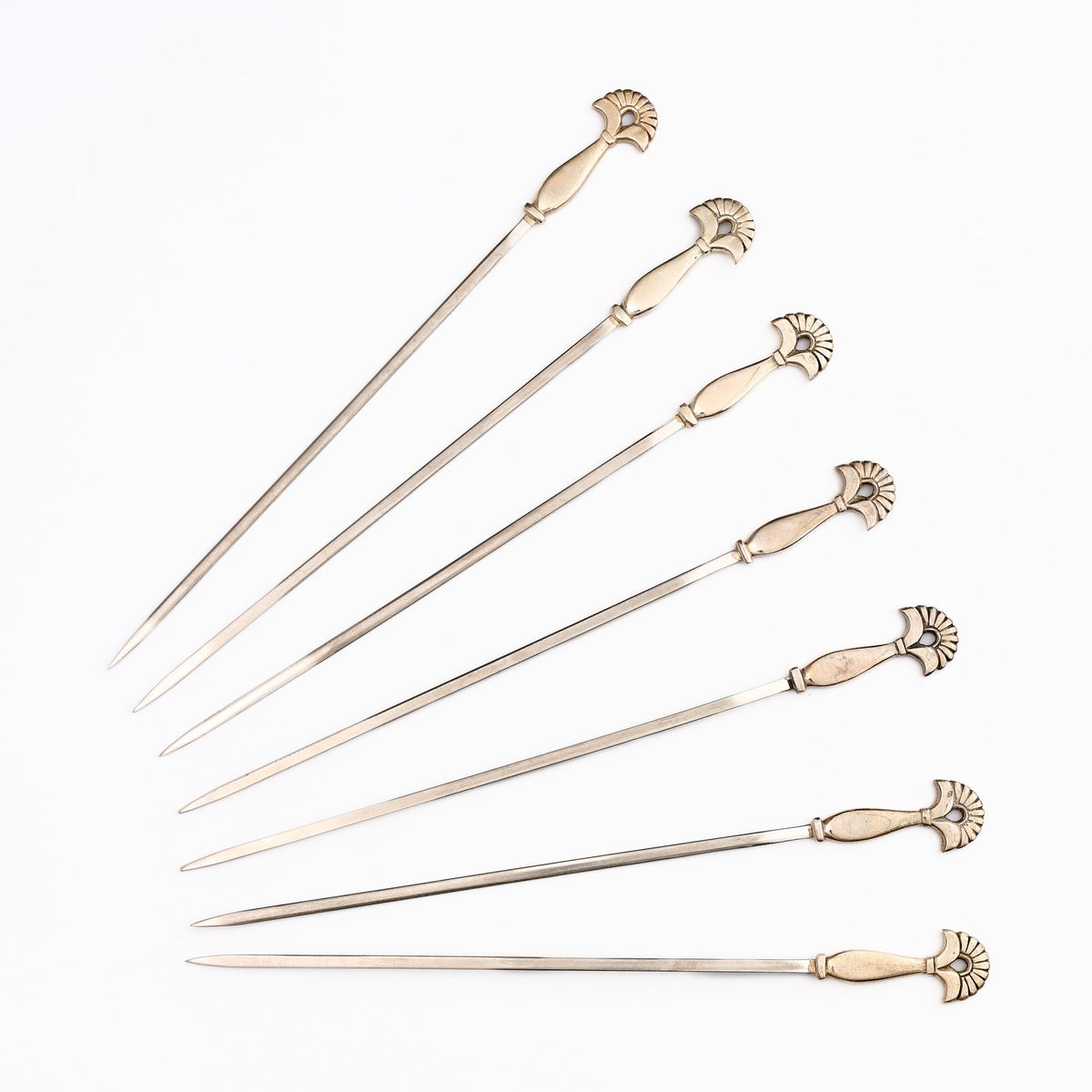 7 Silver Plated Meat Skewers
