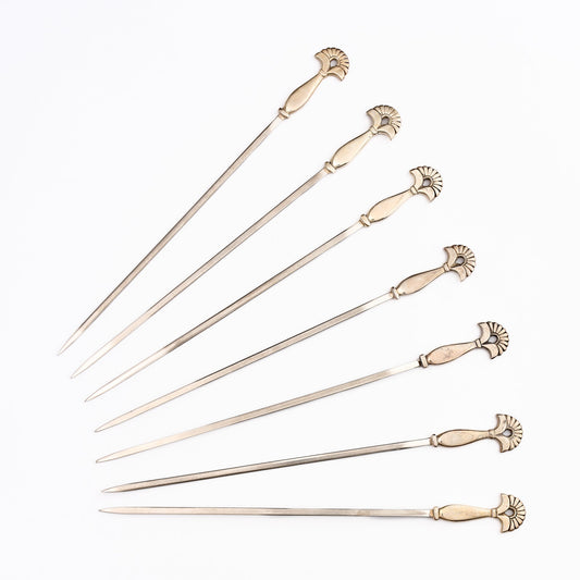 7 Silver Plated Meat Skewers