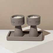 Modern Judaica Concrete Candle Holders – Solura Series