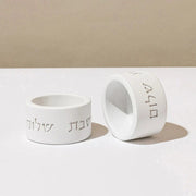 Elegant Shabbat Candle Holder Pair from Concrete - Flow Series