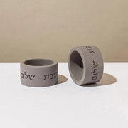 Elegant Shabbat Candle Holder Pair from Concrete - Flow Series