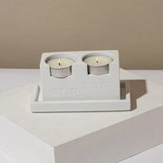 Shabbat Candle Set with Tray & Blessing – Urban Shabbat Series