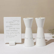 Concrete Candle Holder Pair for Shabbat – Aura Series