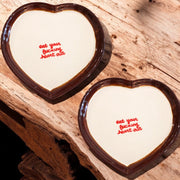 Hand-painted Heart Dinner Plates/Collection of Two