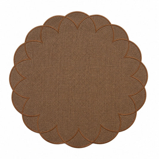 Cognac Scallop Placemats (Set of 2)