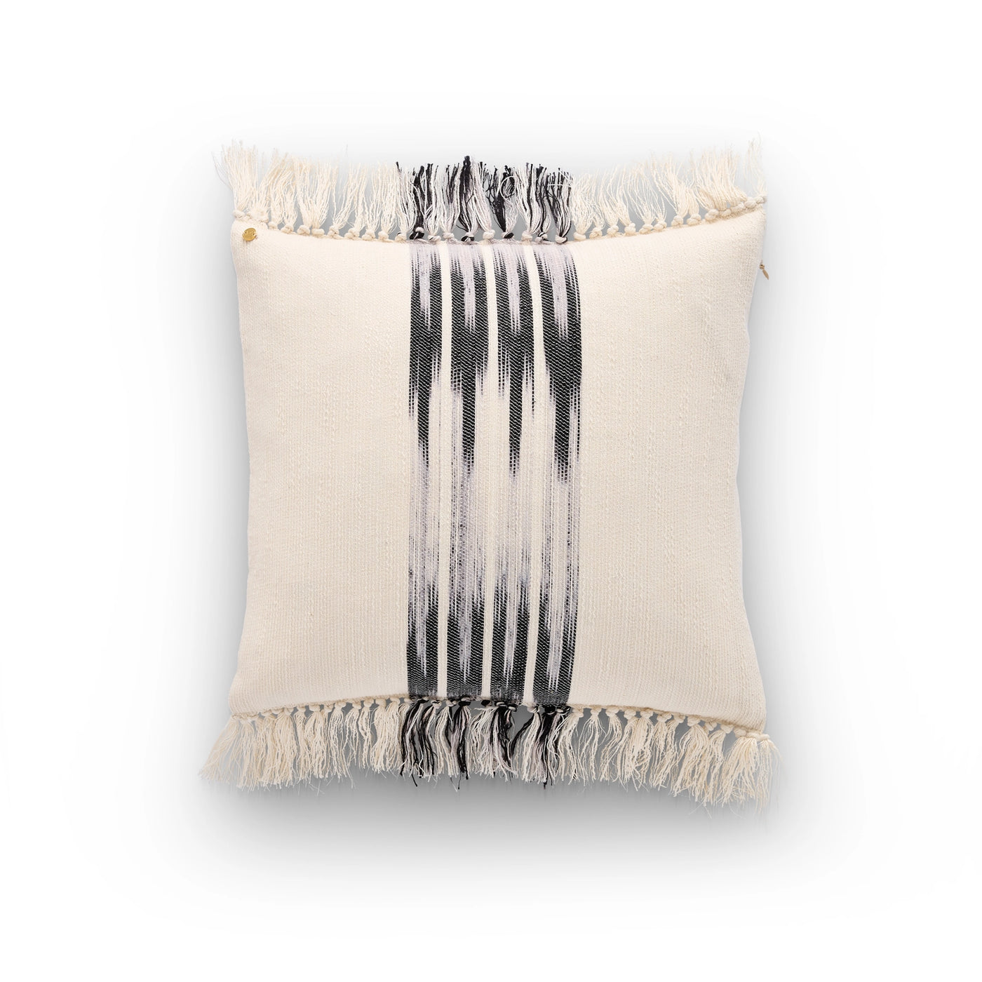 Peshtemal Ikat Cotton Pillow with Fringe