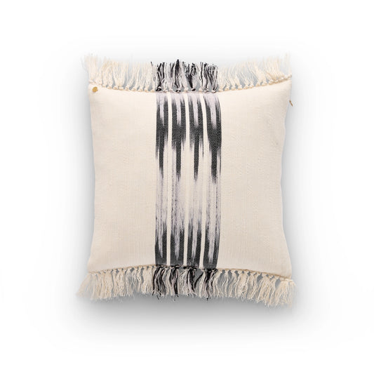 Peshtemal Ikat Cotton Pillow with Fringe