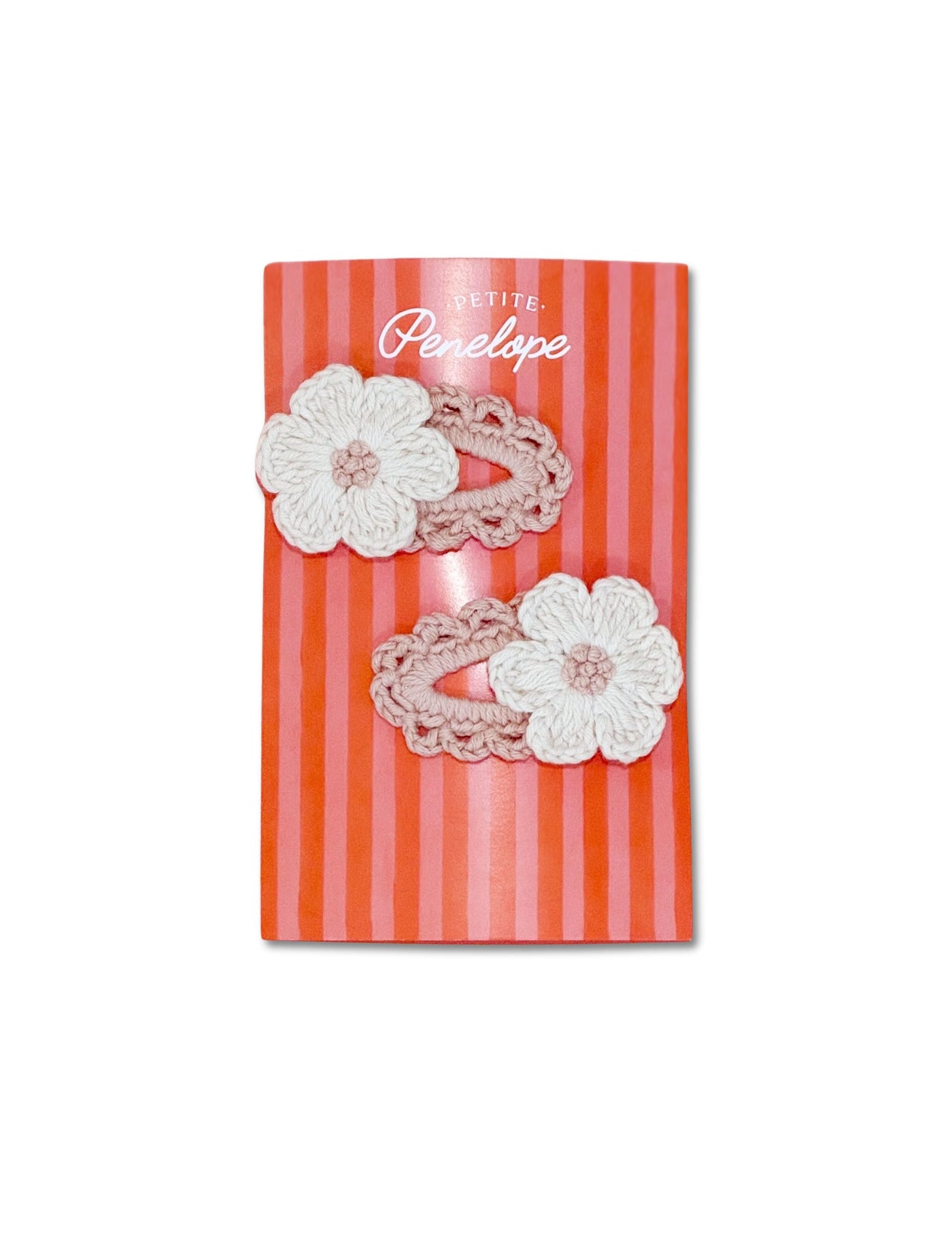 Blanca – White Flower Crochet Clip Set