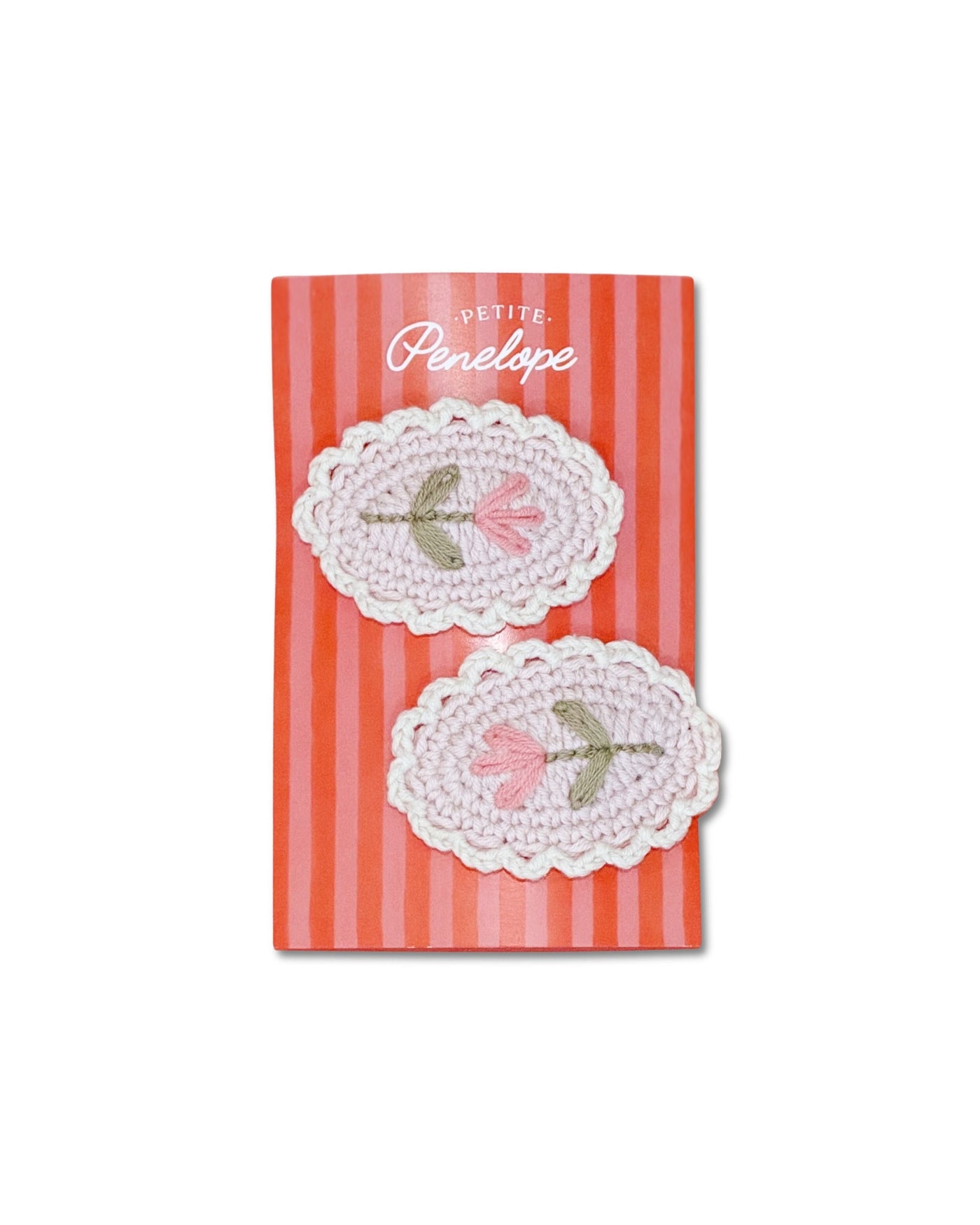 Rose Fleur – Purple Flower Crochet Clip Set