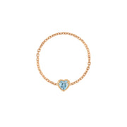 Birthstone Heart Chain Ring