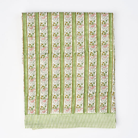 Voi Collective x Domenica Marland Pink and Green Floral Tablecloth