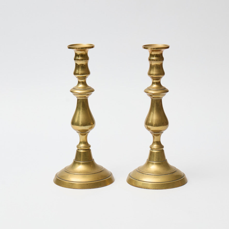 Pair of large Victorian Brass Candlesticks