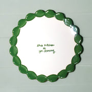 "this kitchen is for dancing" Scalloped Dessert Plates