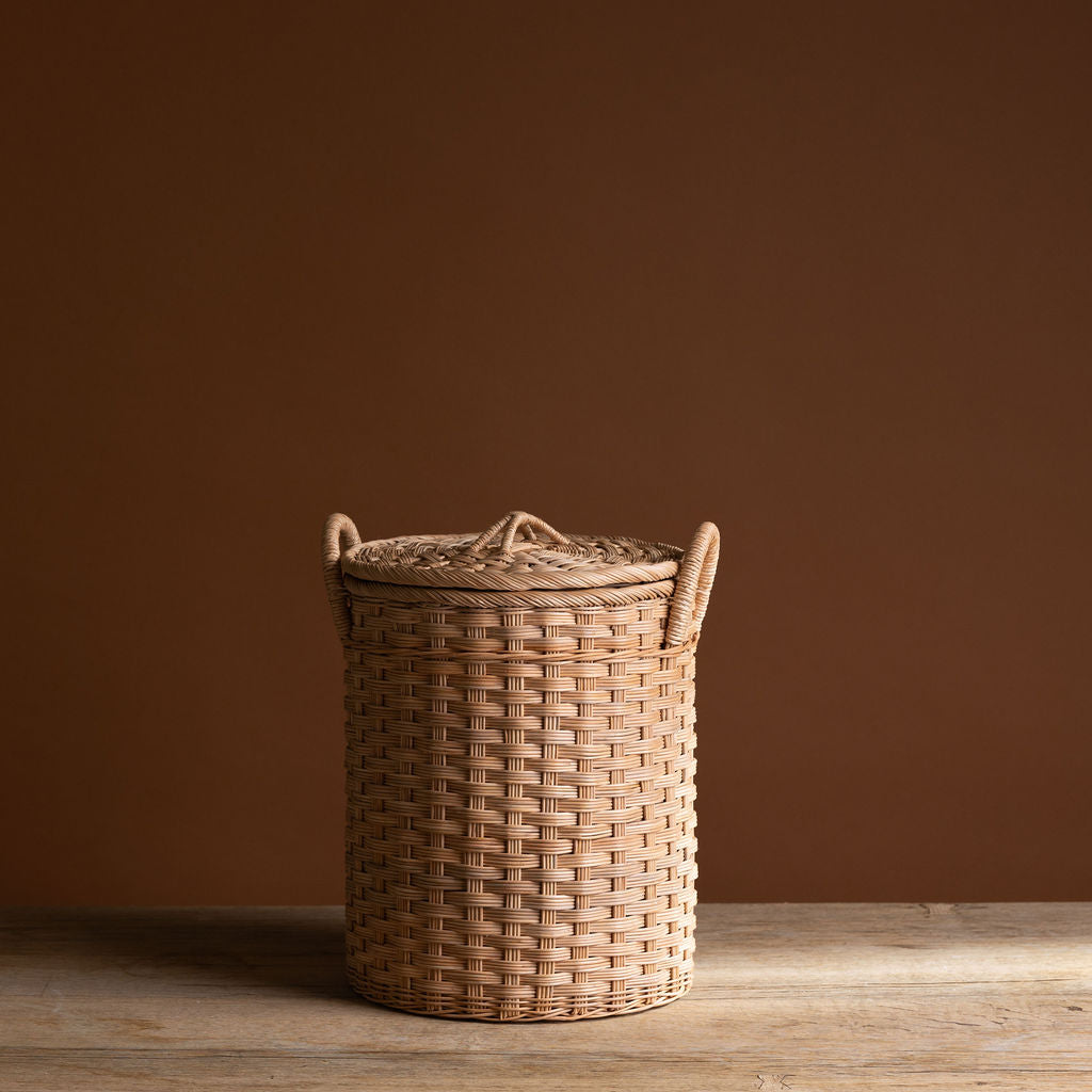 Small Handwoven Nesting Round Storage Hamper