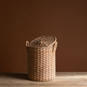 Small Handwoven Nesting Round Storage Hamper