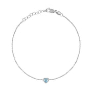 Birthstone Heart Bracelet
