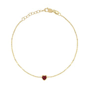 Birthstone Heart Bracelet