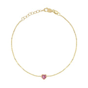 Birthstone Heart Bracelet