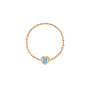 Birthstone Heart Chain Ring