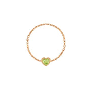 Birthstone Heart Chain Ring
