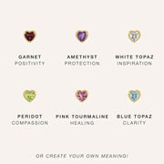 Birthstone Heart Chain Ring