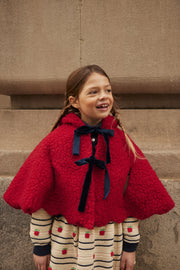 Blanchette Cape in Red Sherpa