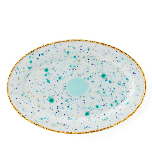 Blue Marble Oval Rim Platter