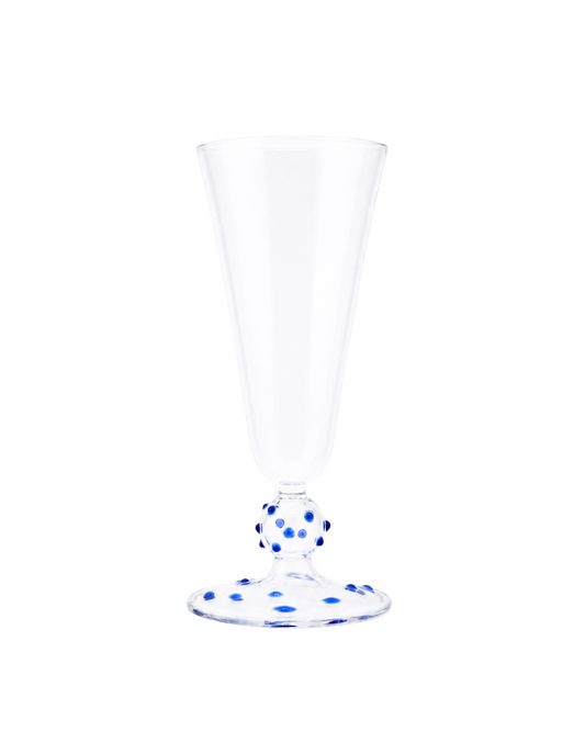 Blue Pom Champagne Flute by Issy Granger