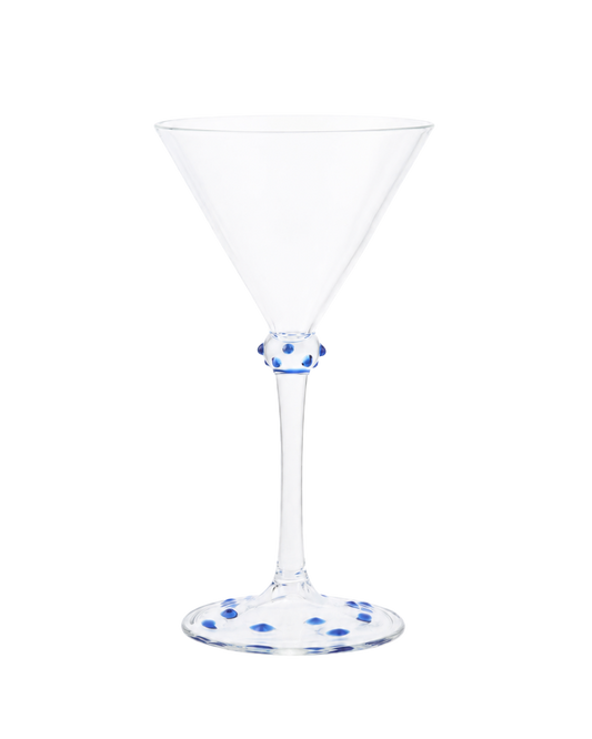Blue Pom Martini Glass by Issy Granger