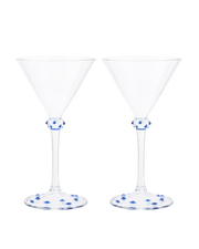 Blue Pom Martini Glass - Set of Two by Issy Granger