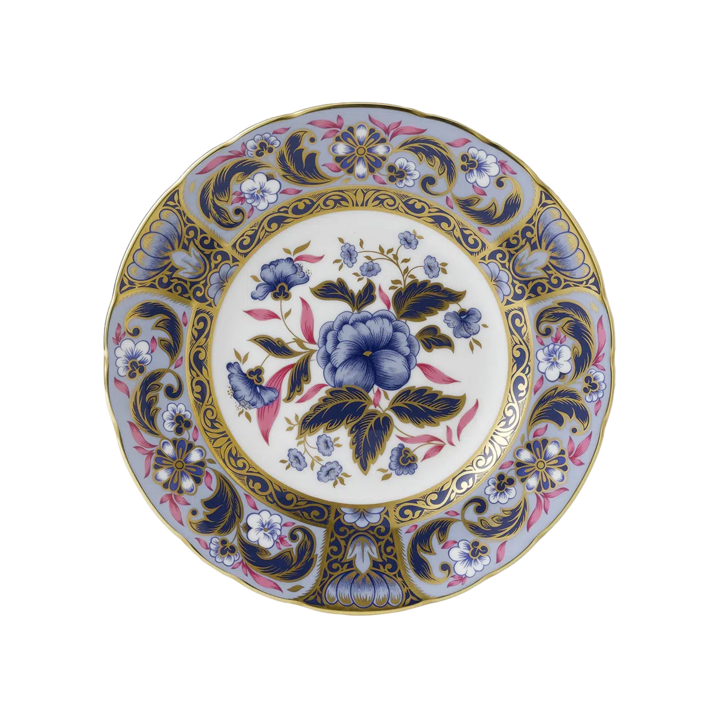 Imari Accent Plate - Blue Camellias
