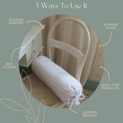 Picnic Gingham Bolster Pillow - Pink