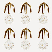 Box of Six Pom Glass Baubles - Gold