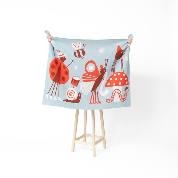 Bug Band Knit Mini Blanket