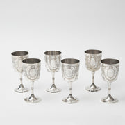 Six Silver-plated Goblets