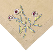 Hand Embroidered Floral Fresco Napkins 18" x 18" (Set of 4)