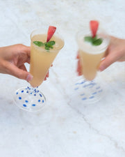 Blue Pom Champagne Flute by Issy Granger