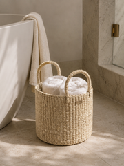Camille Round Abaca Basket